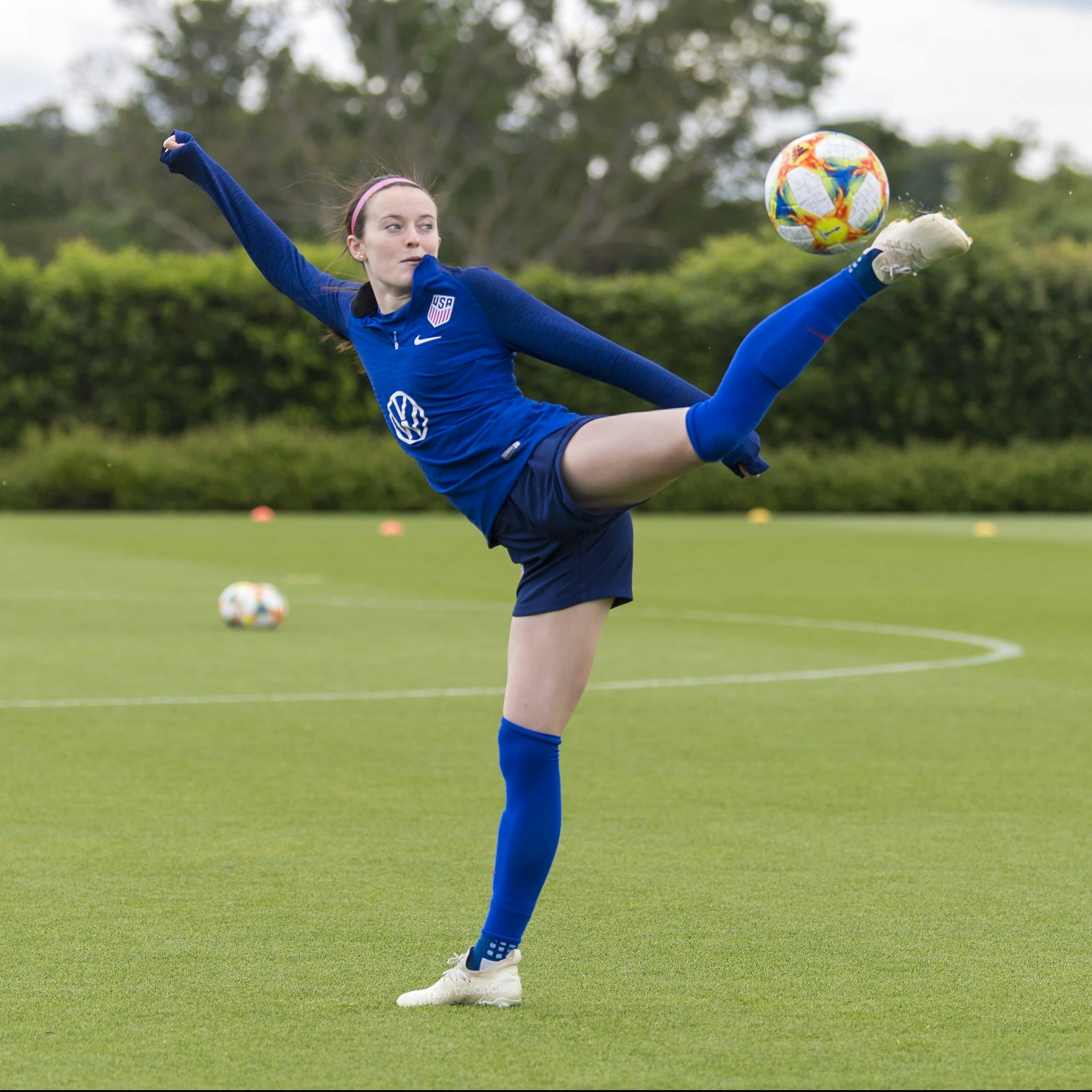 London, ENG - June 5, 2019: The USWNT trains in preparation for the FIFA Women's World Cup at Hotspur Way Training Ground.