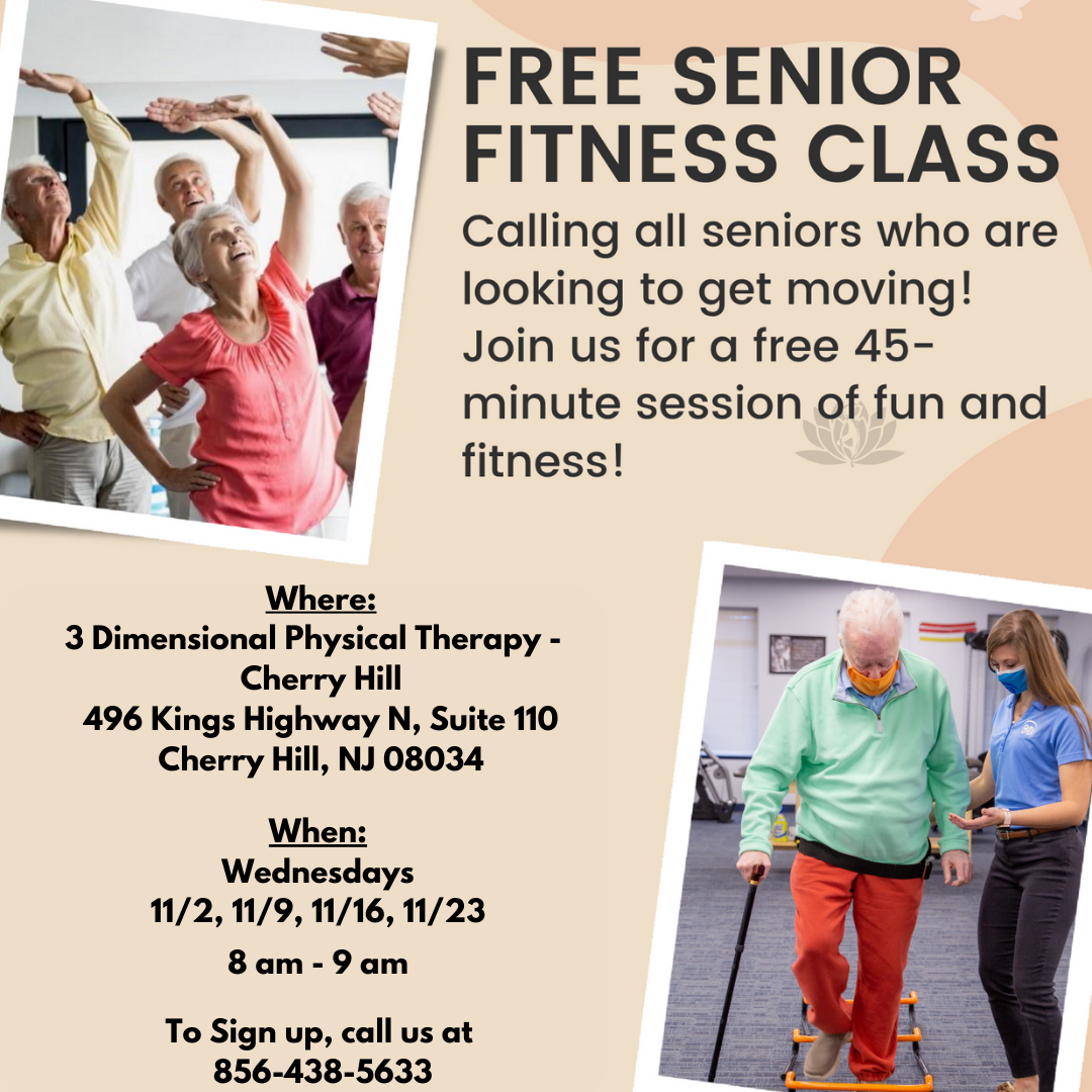 Free Senior Fitness Classes at 3DPT Cherry Hill