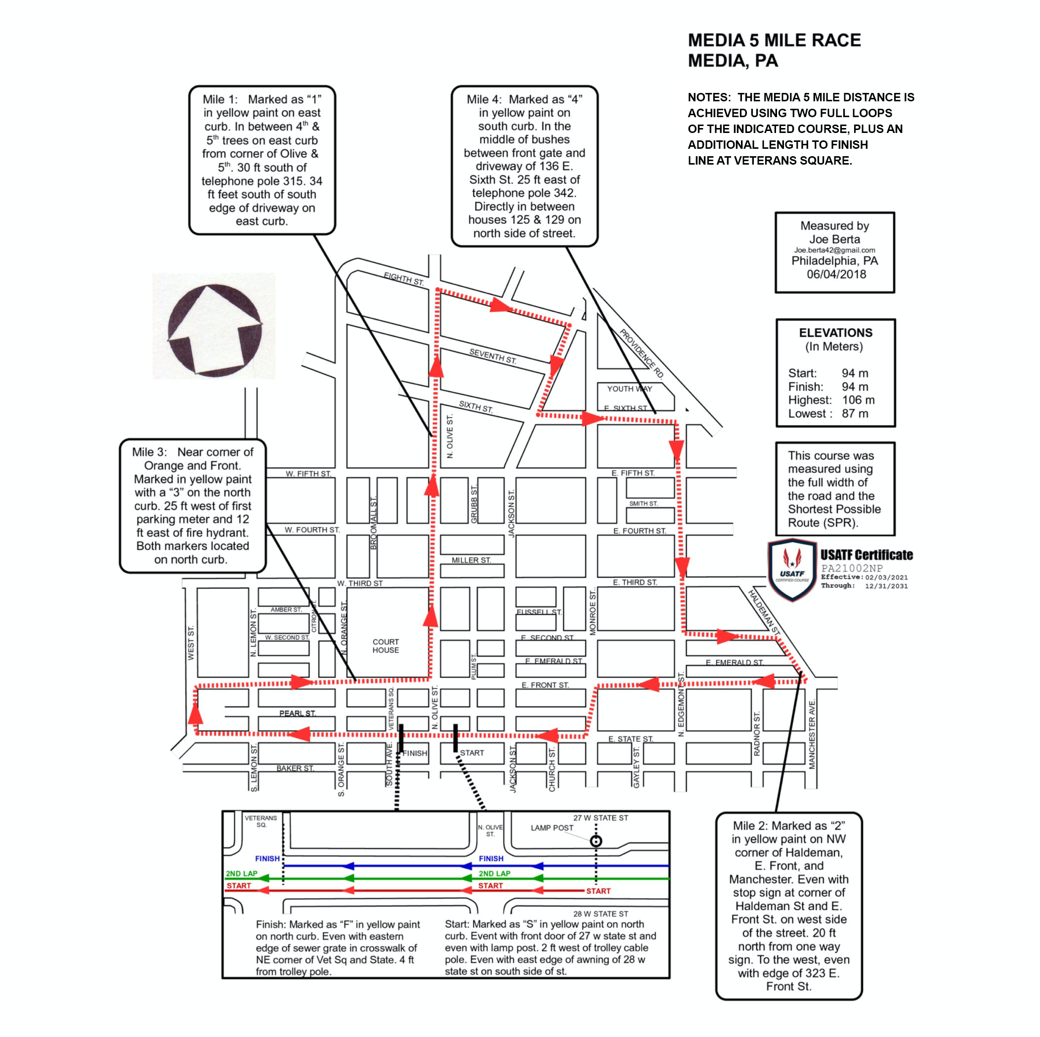 Course Map Media 5 Mile Race