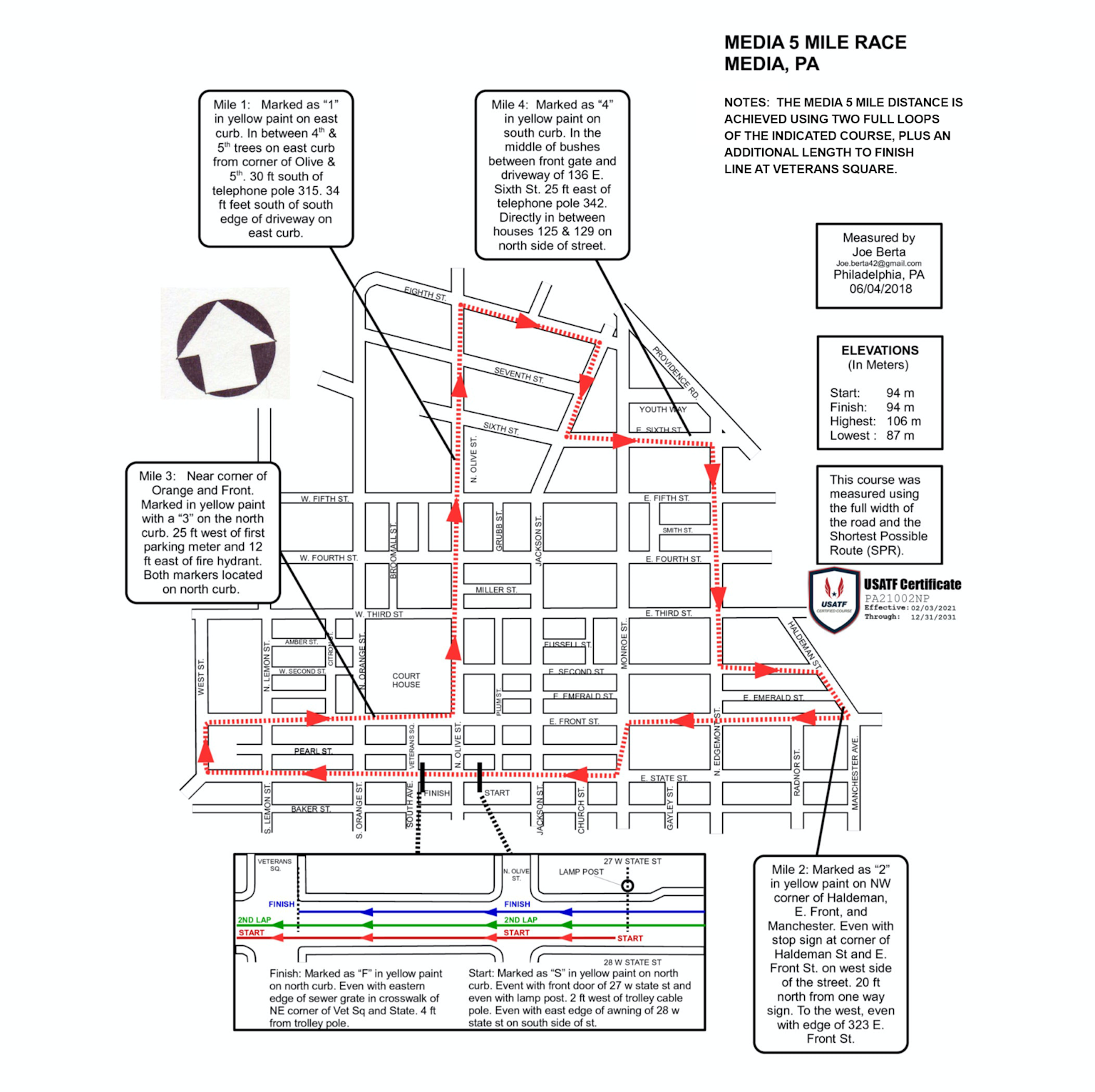 Course Map Media 5 Mile Race