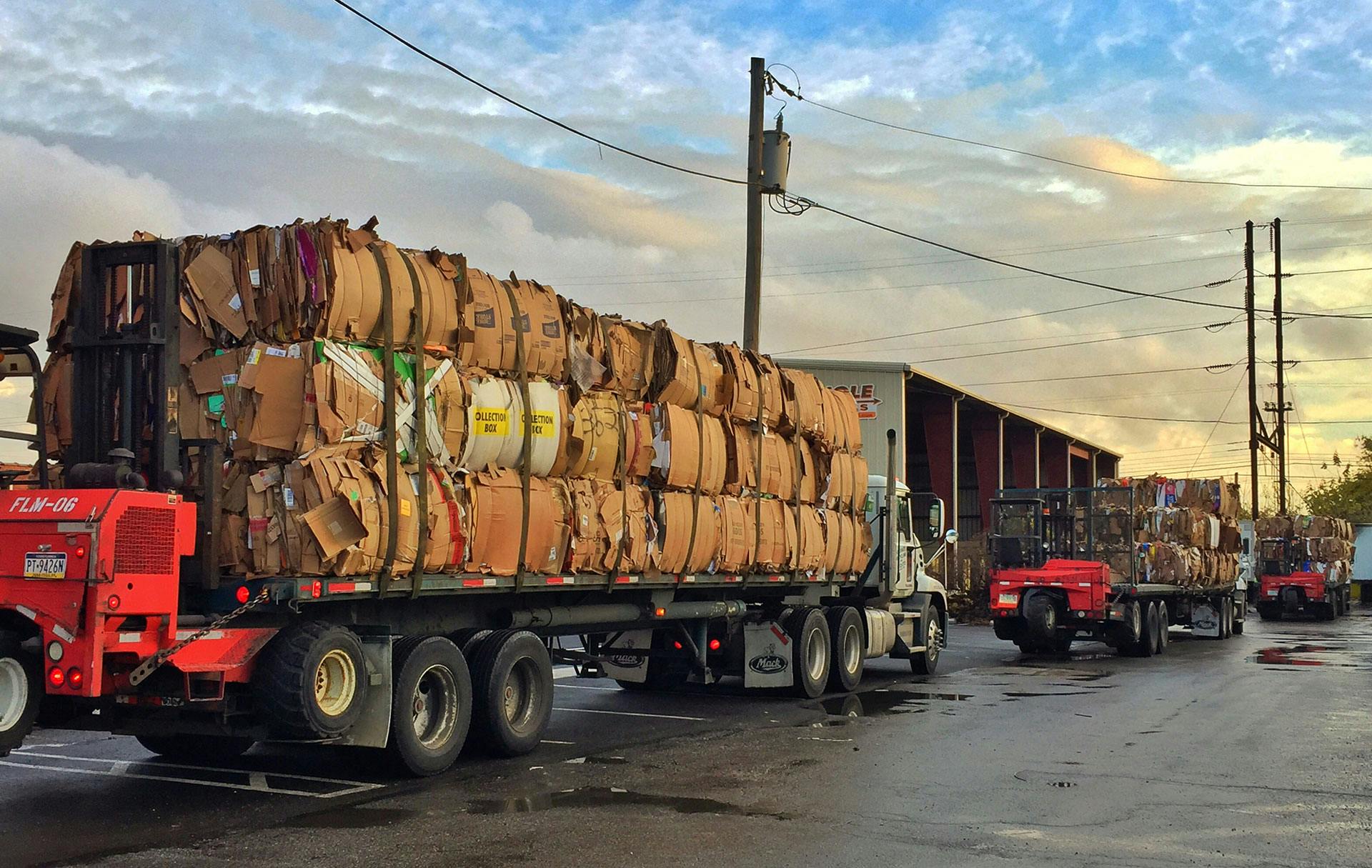 recycling baled cardboard