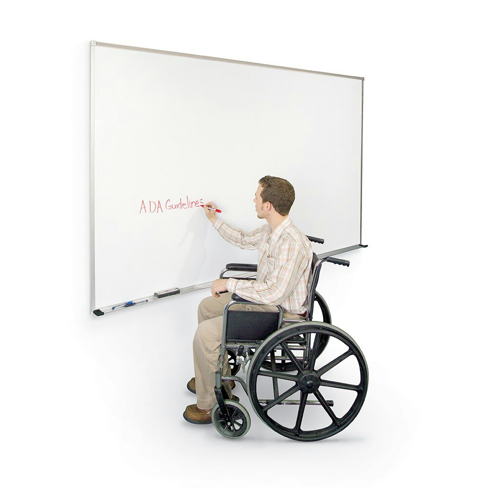 Porcelain Steel Plain Whiteboard with Deluxe Aluminum Trim - All Dry Erase