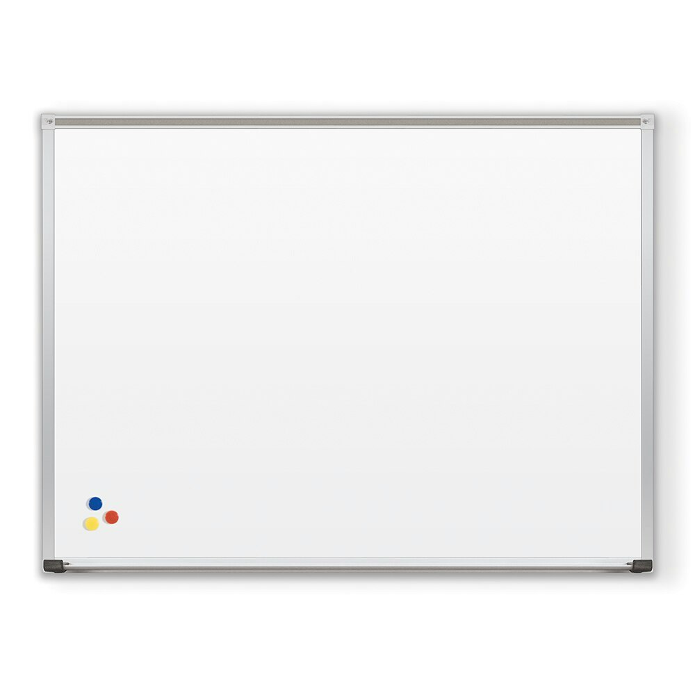 Porcelain Steel Plain Whiteboard with Deluxe Aluminum Trim - All Dry Erase