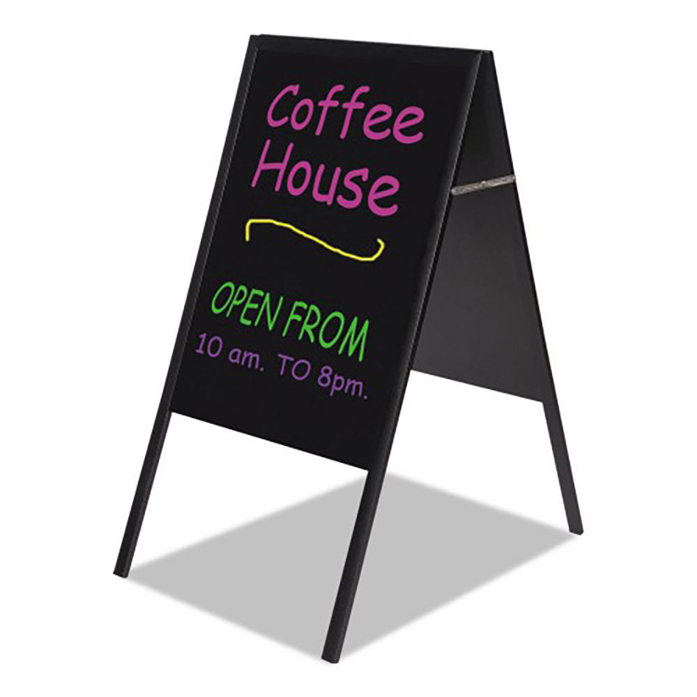 Wet Erase Sidewalk Sign Board, 35″ x 24″, Cherry Wood Frame