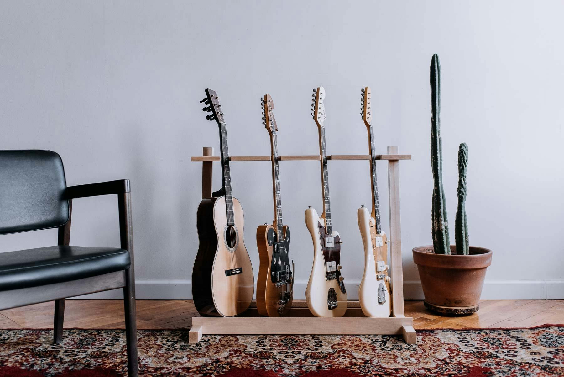 Wood Guitar Stand Design: The Olin - American Music Furniture