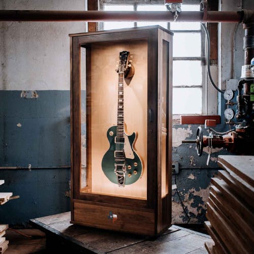 gibson custom shop green les paul guitar display case