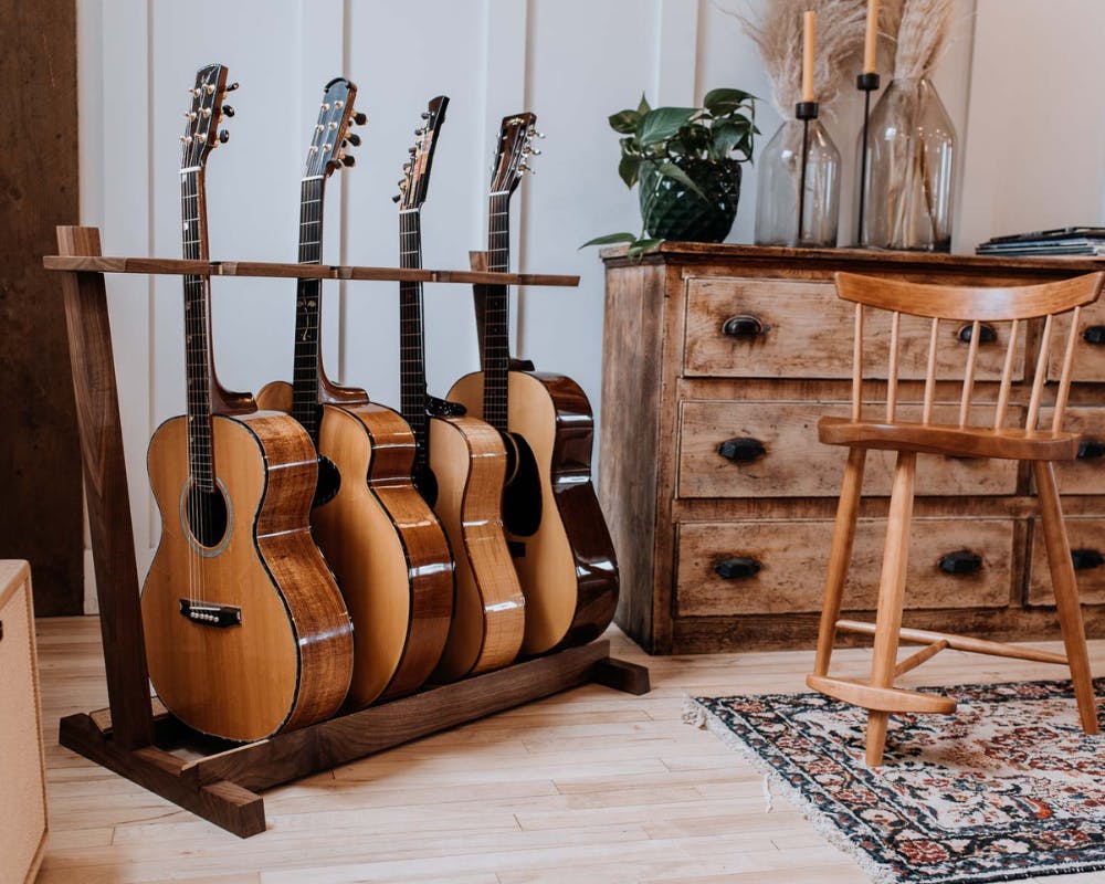 Guitar Floor Stand Wooden Guitar Stand Floor Guitar Support Stand Ukulele  Storage Rack 