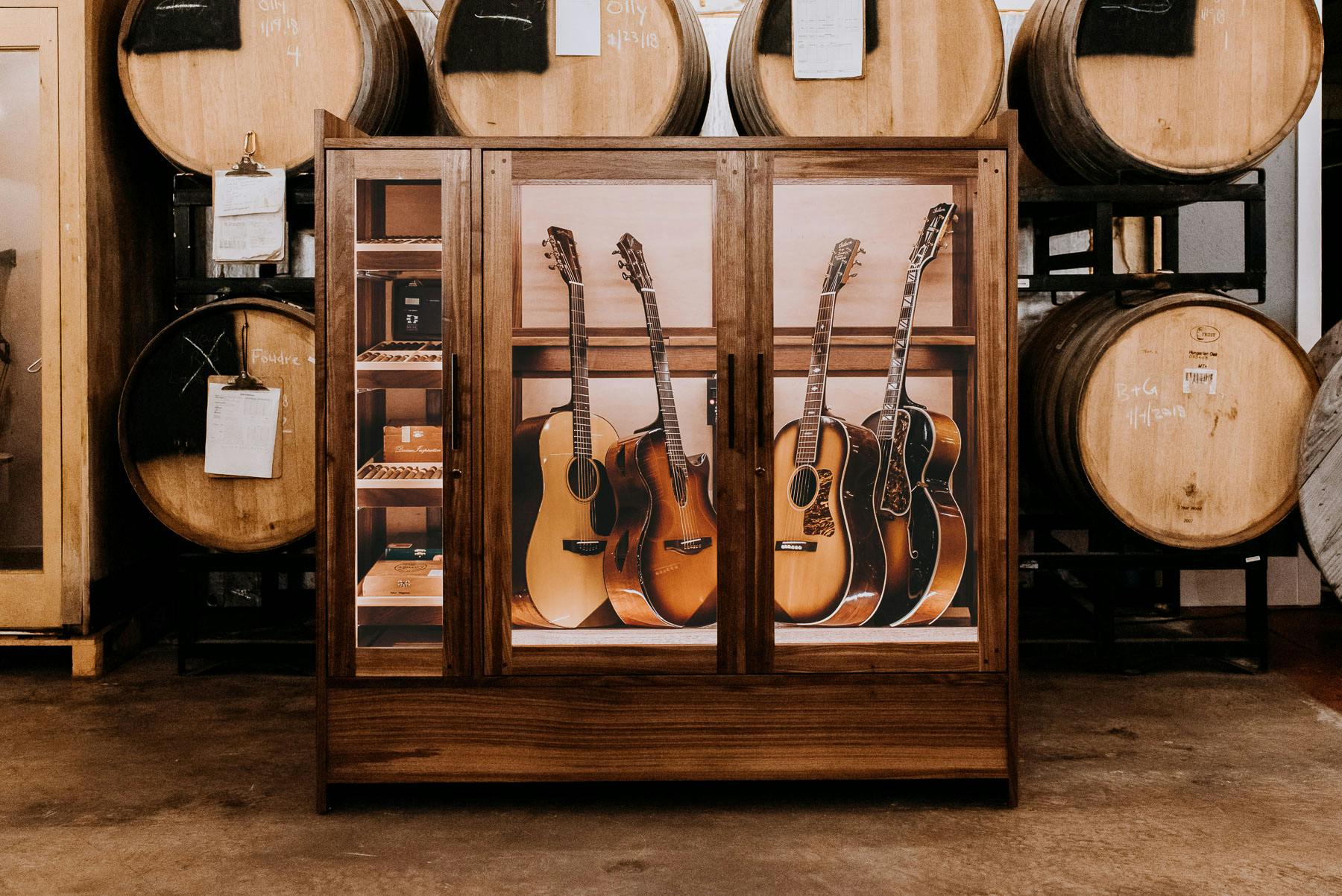 american music furniture custom cigar and guitar humidor cabinet