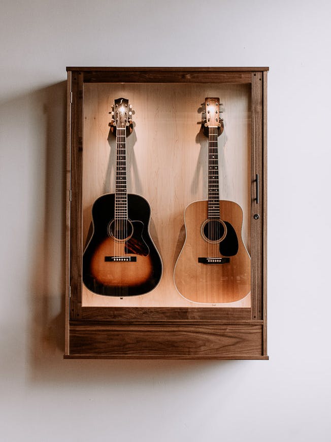 guitar wall mount hanger display case martin guitar american music furniture