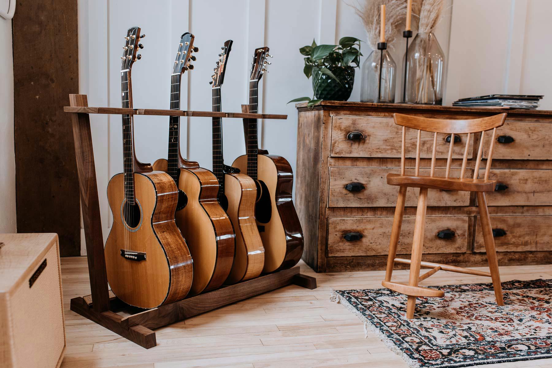 wooden multi guitar stand rack display american music furniture