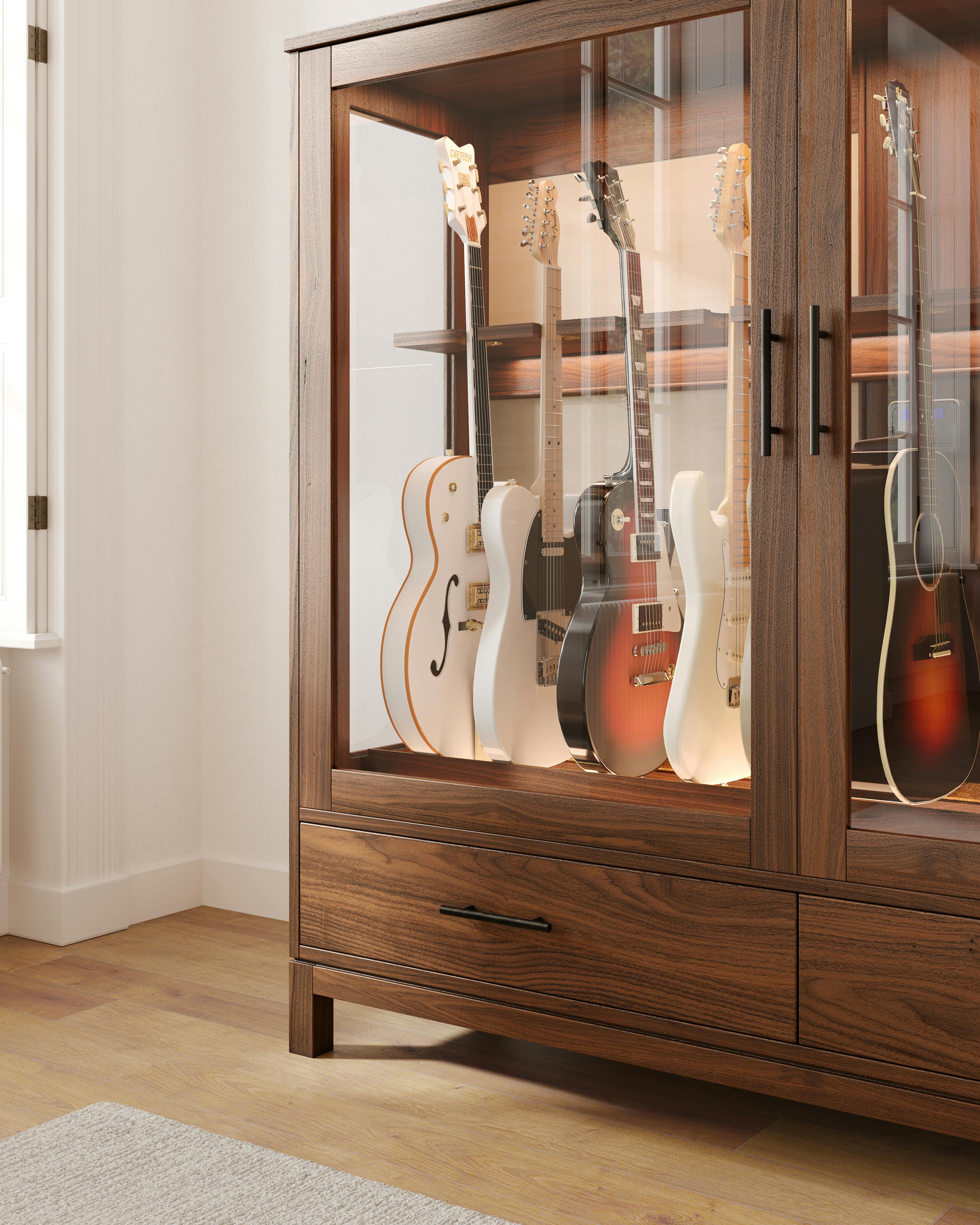 Humidified Guitar Storage Display Cabinet