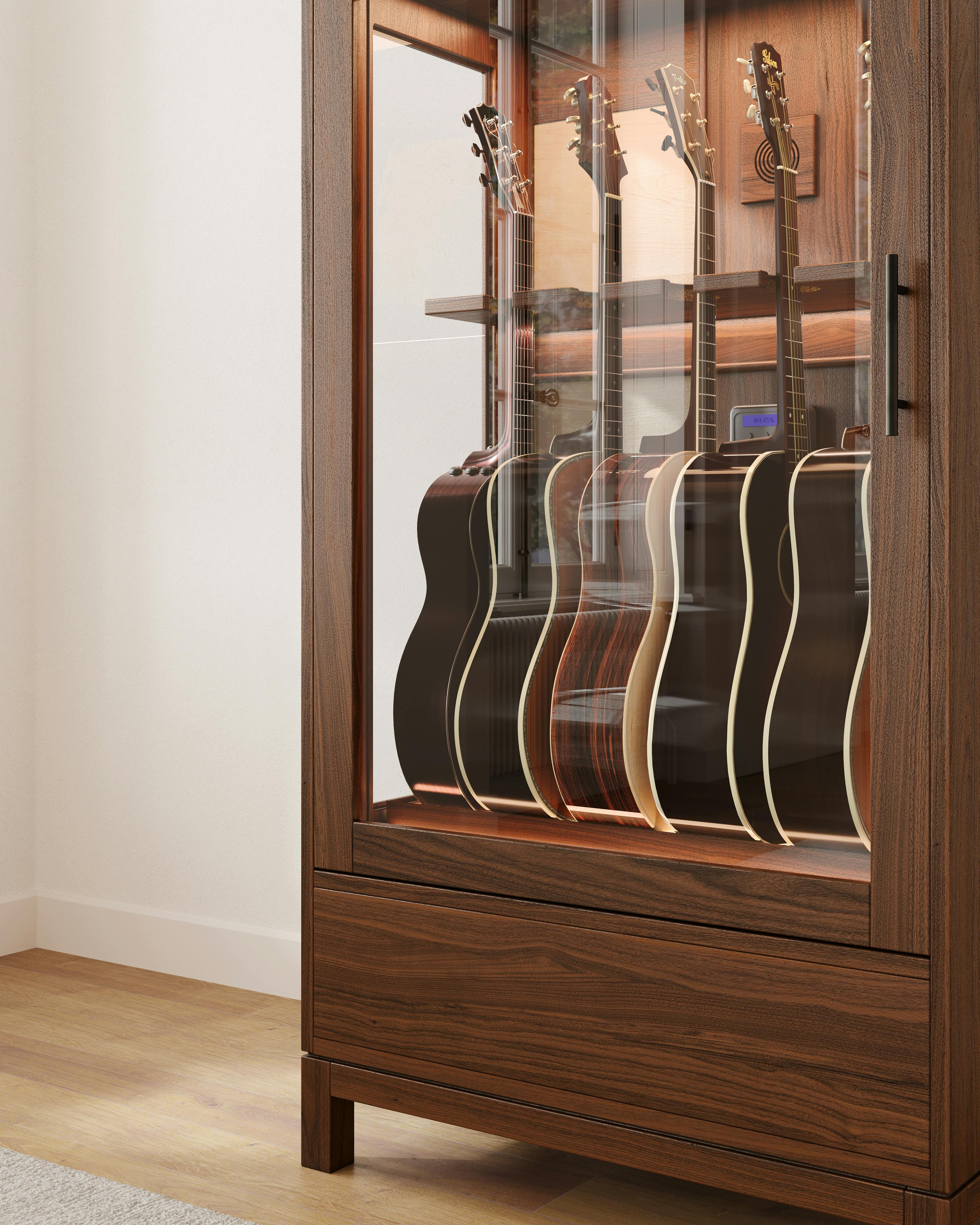 Humidified Guitar Storage Cabinet