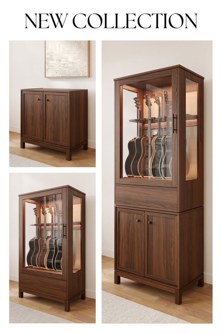 humidified acoustic guitar storage cabinet and amplifier storage cabinet