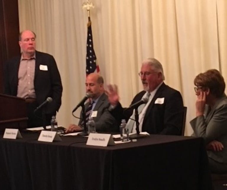Peter Cherpack, T. Benjamin Marsho, Timothy Romig and Evelyn Smalls at the RMA Philadelphia Presidents Panel on May 25, 2022