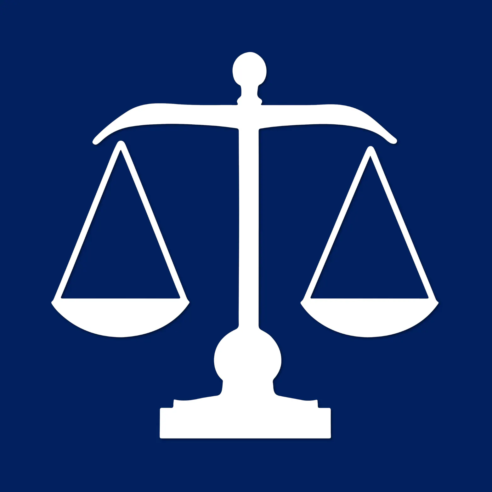 White balance scale icon on a navy blue background.