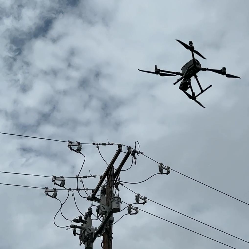 drone monitoring electric grid maintenance
