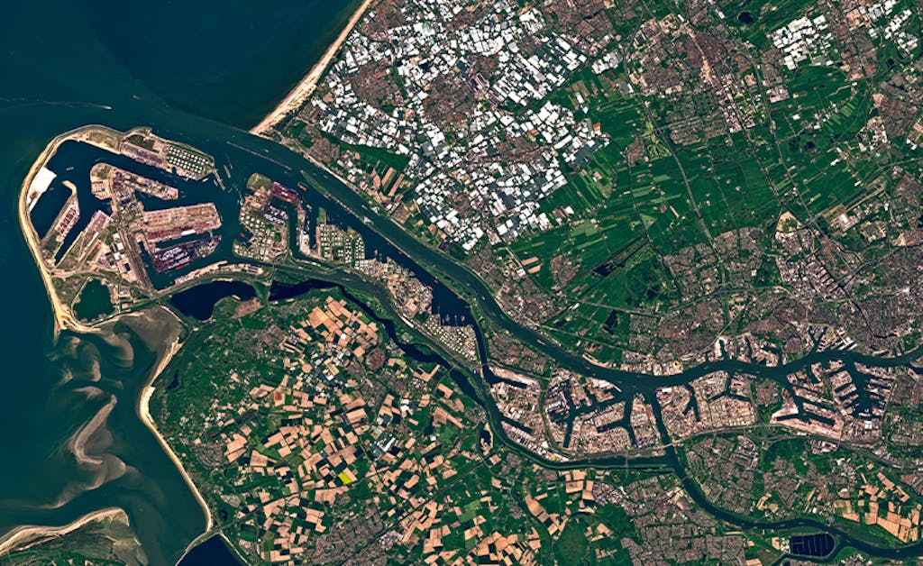 Satellite image of electric cooperative service area.