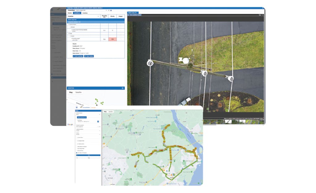 The interface of Constellation Clearsight’s customer portal showing prioritization data and drone images.