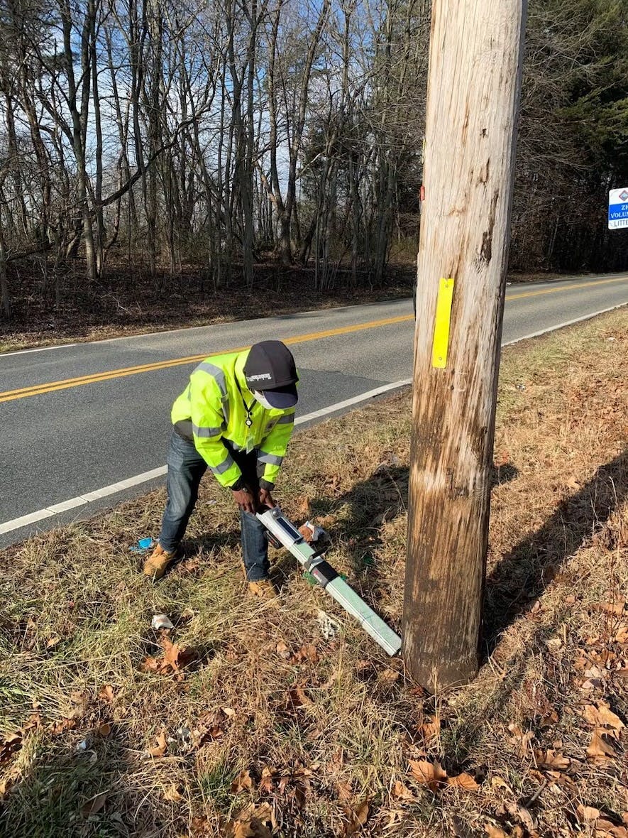 working checking pole