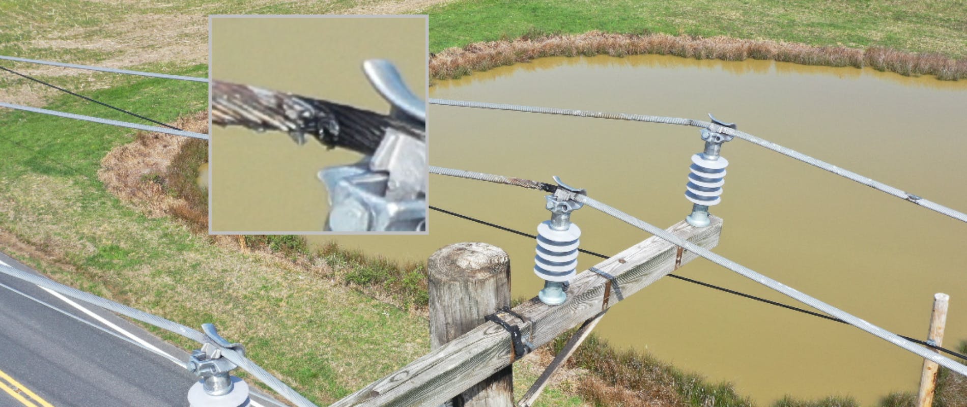 Results from Aerial Inspection Drone Inspecting Power Lines in Summer to Uncover Utility Pole Defects