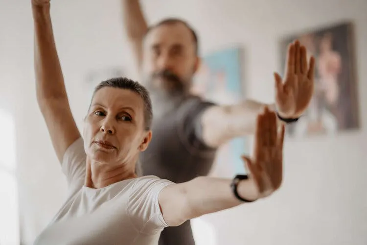 Couple doing yoga