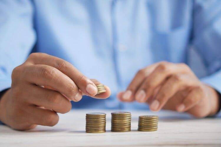 Person counting money