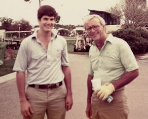 Two Younger, Thinner golfers in 1980 at Bay Hill. Check out how big his hands are.
