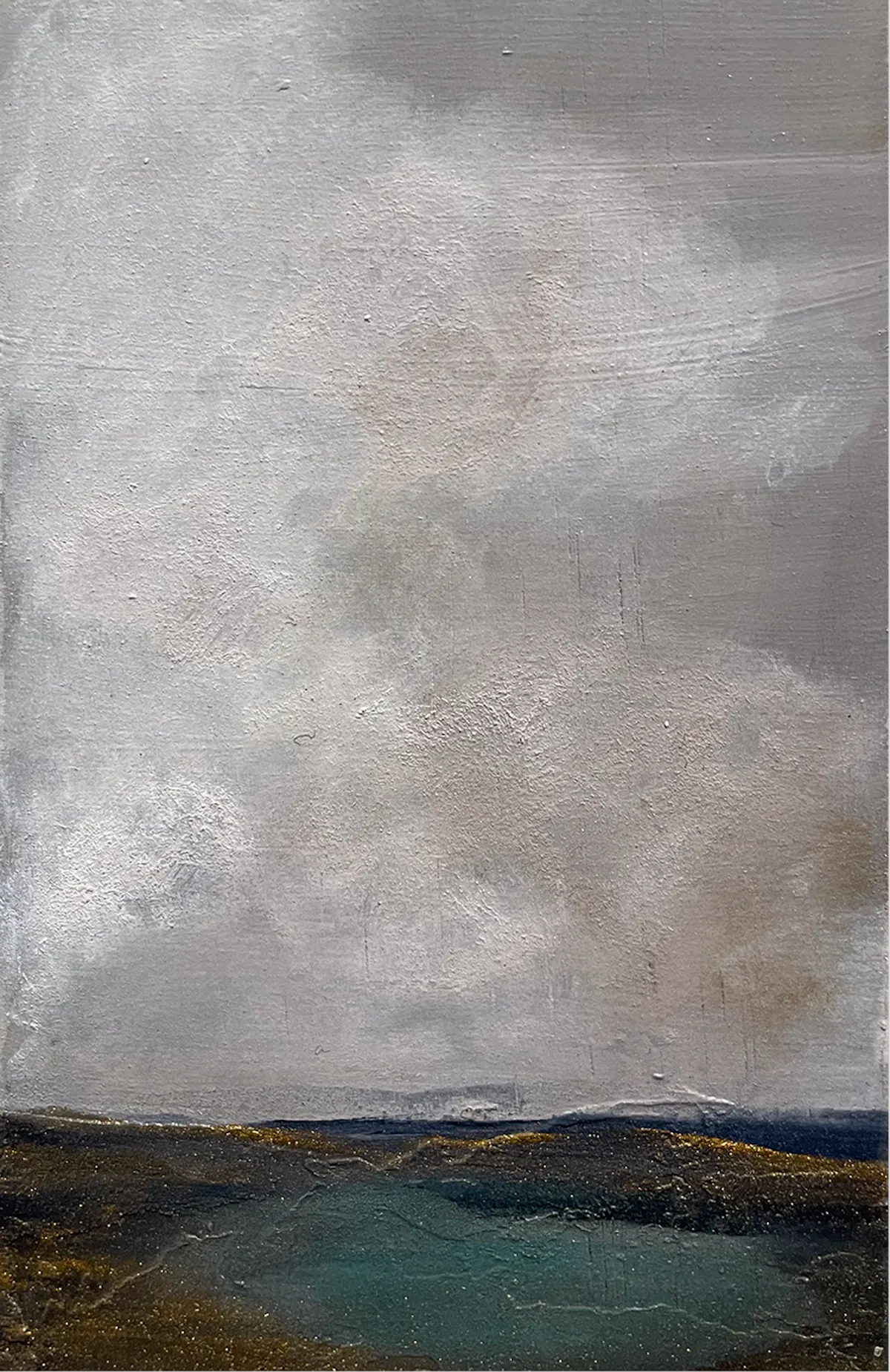 vintage-landscape-on-cradled-wood, painting by mandy morroni