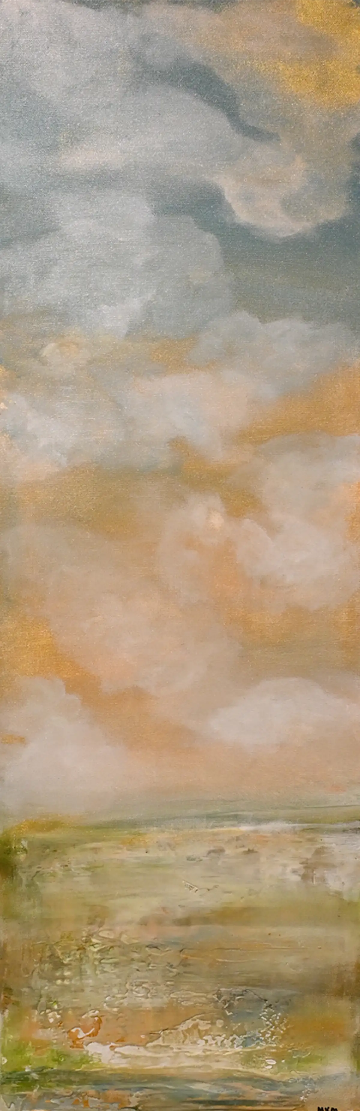 An intricate blend of light and texture draws you into a world of quiet reflection and elegance. This piece exudes a calm sophistication, making it a stunning focal point for any room.