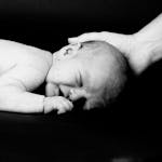 Newborn Black & White with Hand