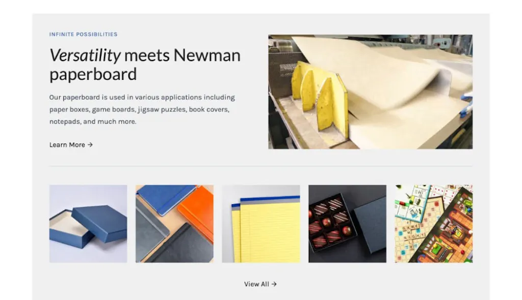 Newman Paperboard case study screenshot