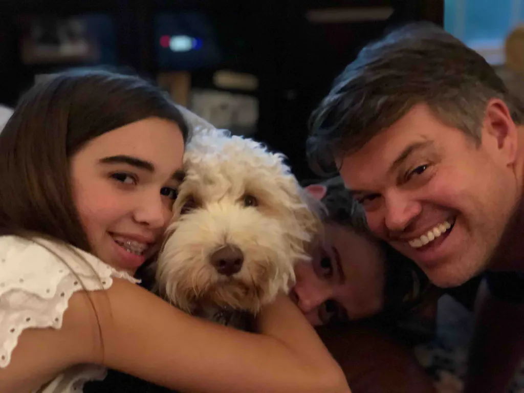Shannon and her family with Belle.
