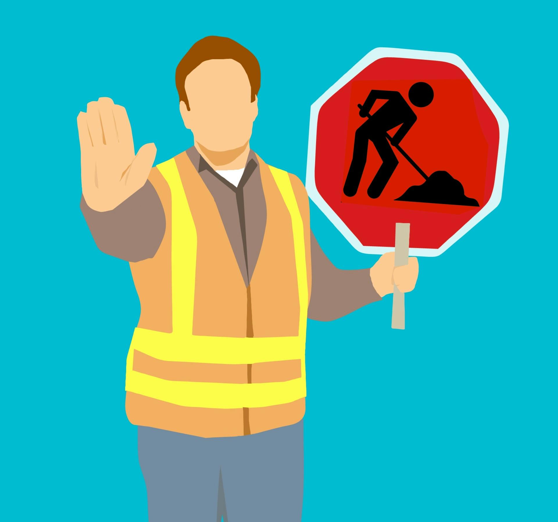Highway construction warning