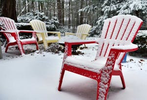 Stacking patio furniture when storing for winter