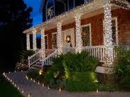 lights on columns christmas outdoor