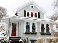 wreaths window boxes decoated outdoor space