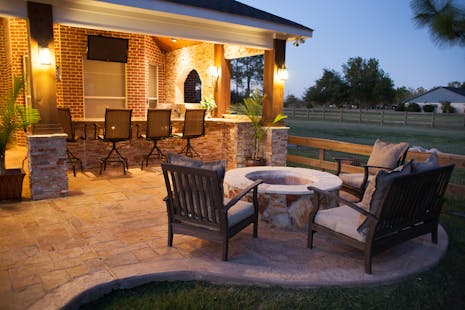 fire pit on patio