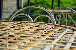 clean metal outdoor furniture