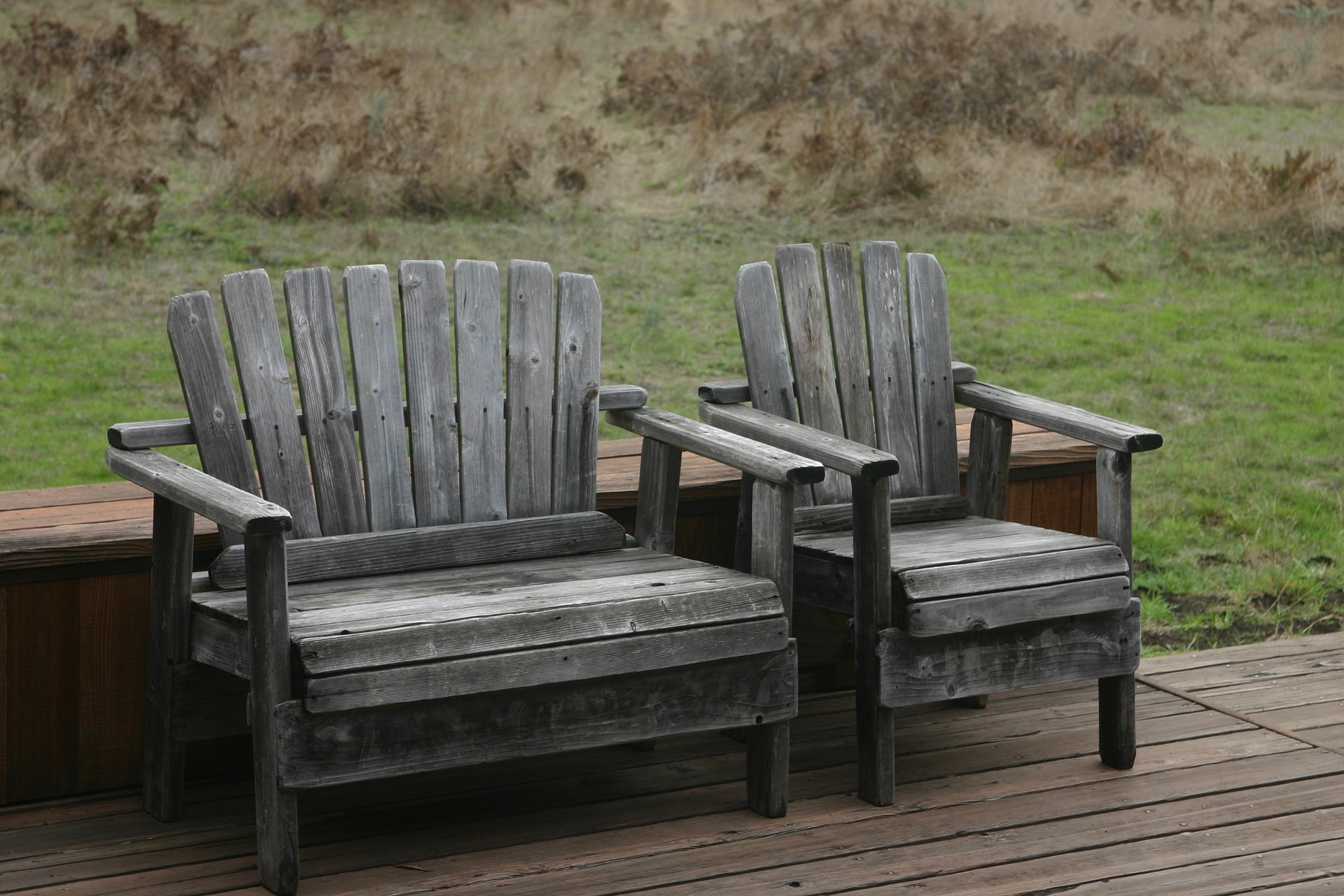 old wooden outdoor chairs