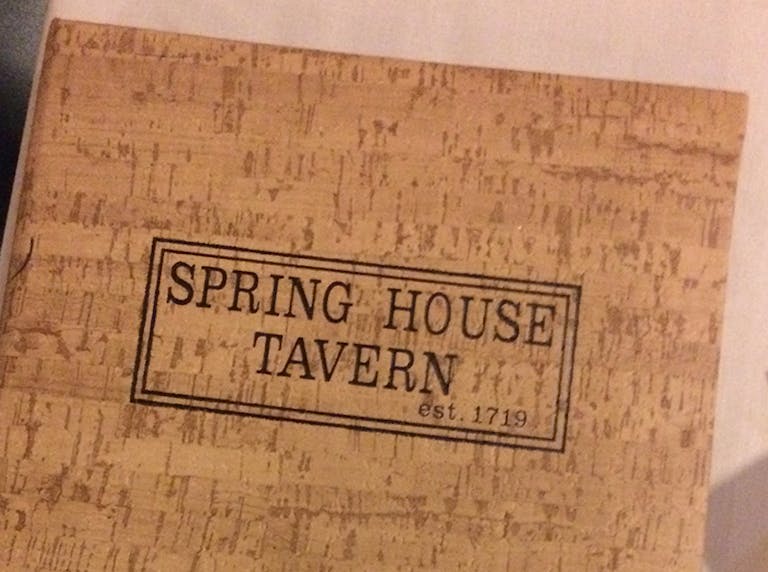 Spring House Tavern Menu - Spring House Tavern