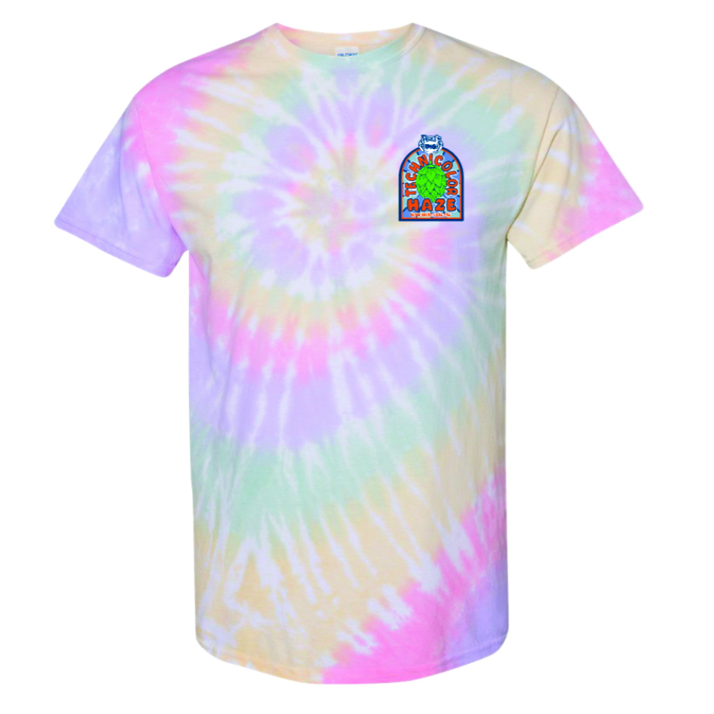 Technicolor Haze Logo Rainbow Tee - Sterling Pig Brewery