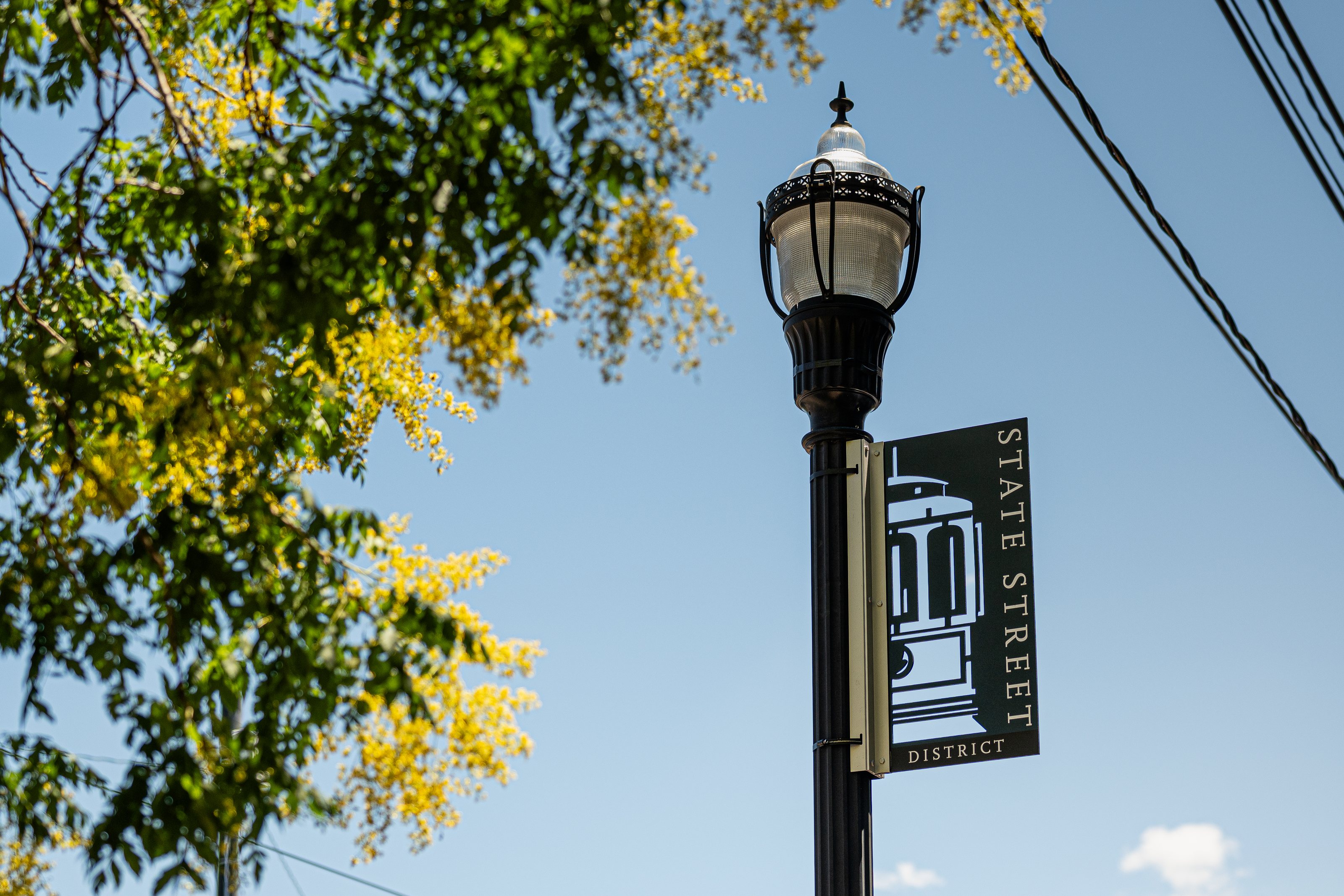 State Street sign on a lamp post in Media, PA