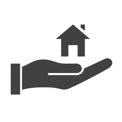 hand holding house icon