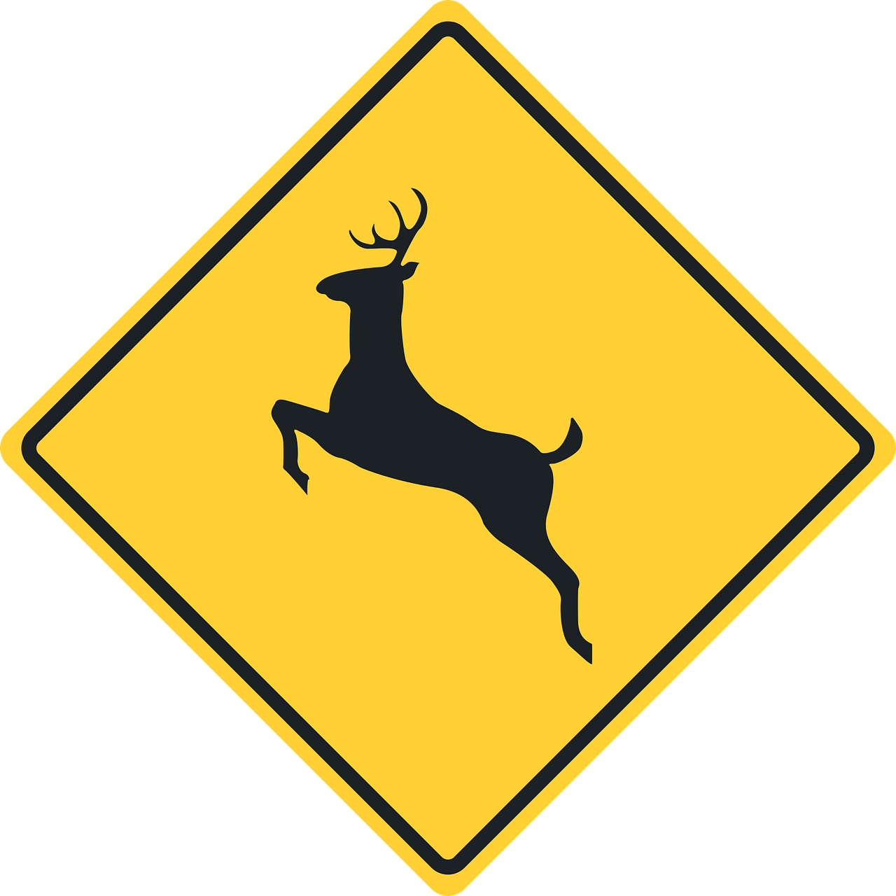 deer crossing sign